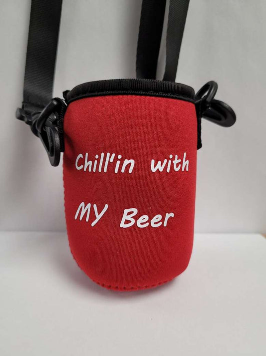 Beer Sleeve w/lanyard - Chill'in with MY Beer